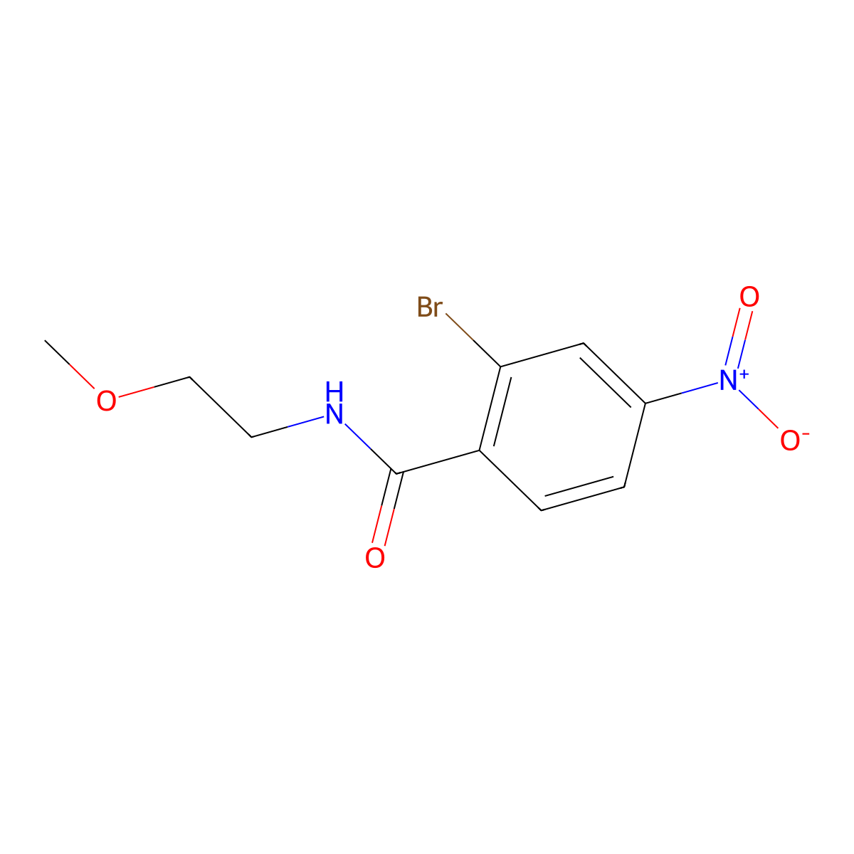 2-Bromo-N-(2-methoxyethyl)-4-nitrobenzamide molecular structure, CAS 2819691-57-9