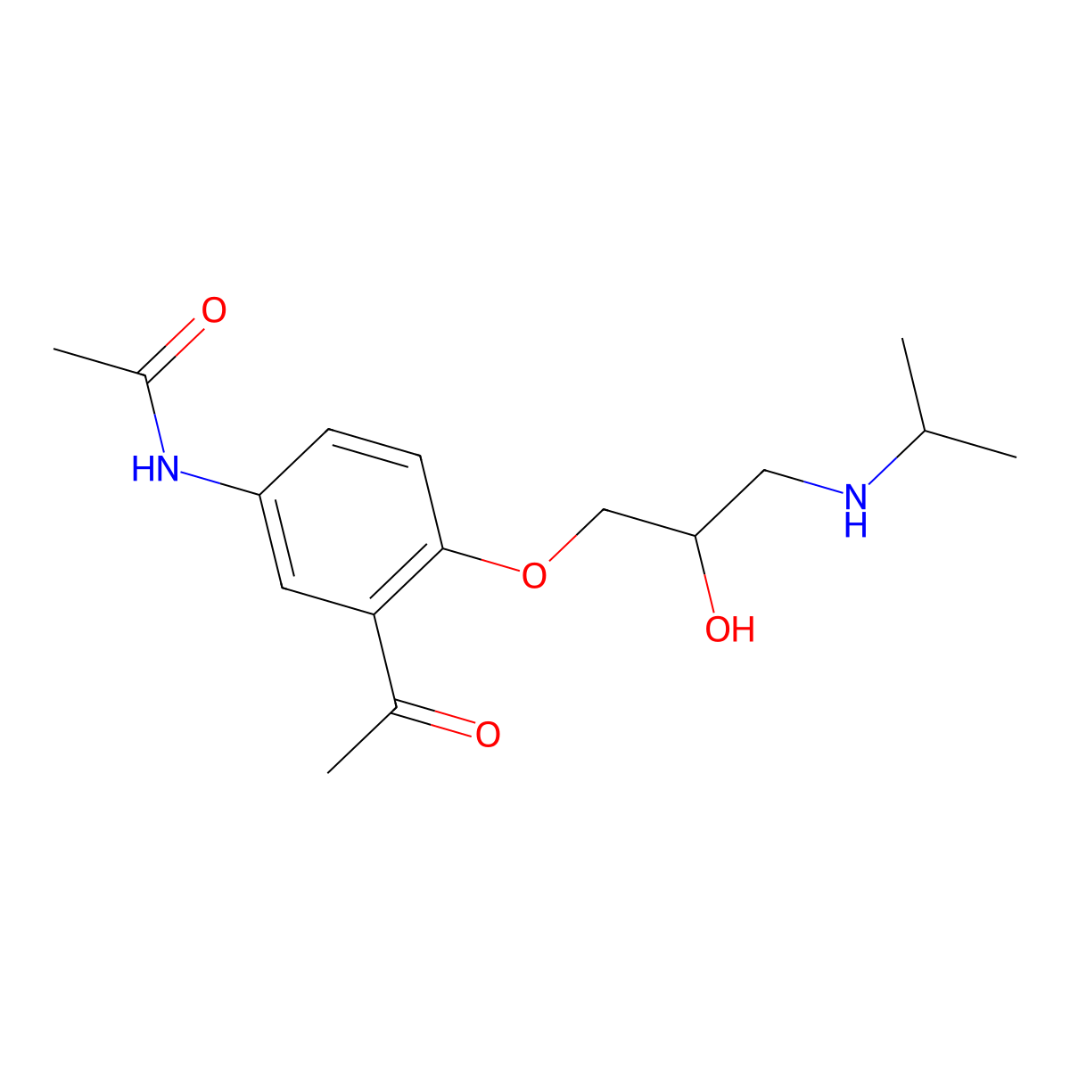 Diacetolol molecular structure, CAS 28197-69-5