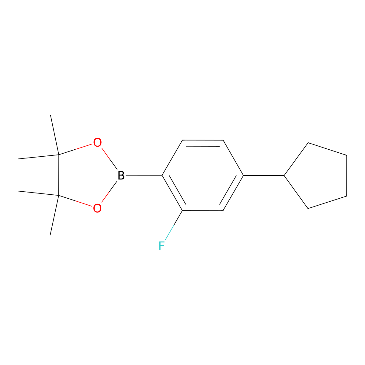 2-(4-Cyclopentyl-2-fluorophenyl)-4,4,5,5-tetramethyl-1,3,2-dioxaborolane molecular structure, CAS 2819702-09-3