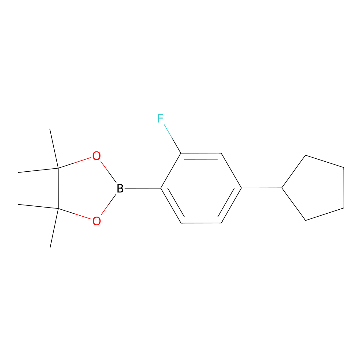2-(4-Cyclopentyl-2-fluorophenyl)-4,4,5,5-tetramethyl-1,3,2-dioxaborolane molecular structure, CAS 2819702-09-3
