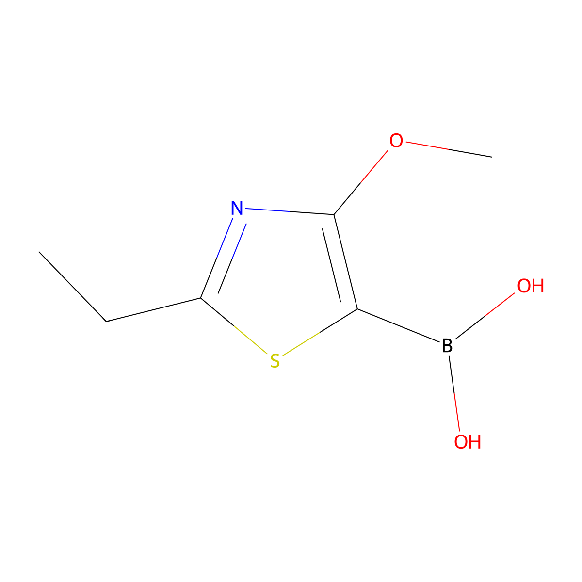 (2-Ethyl-4-methoxythiazol-5-yl)boronic acid molecular structure, CAS 2819705-90-1