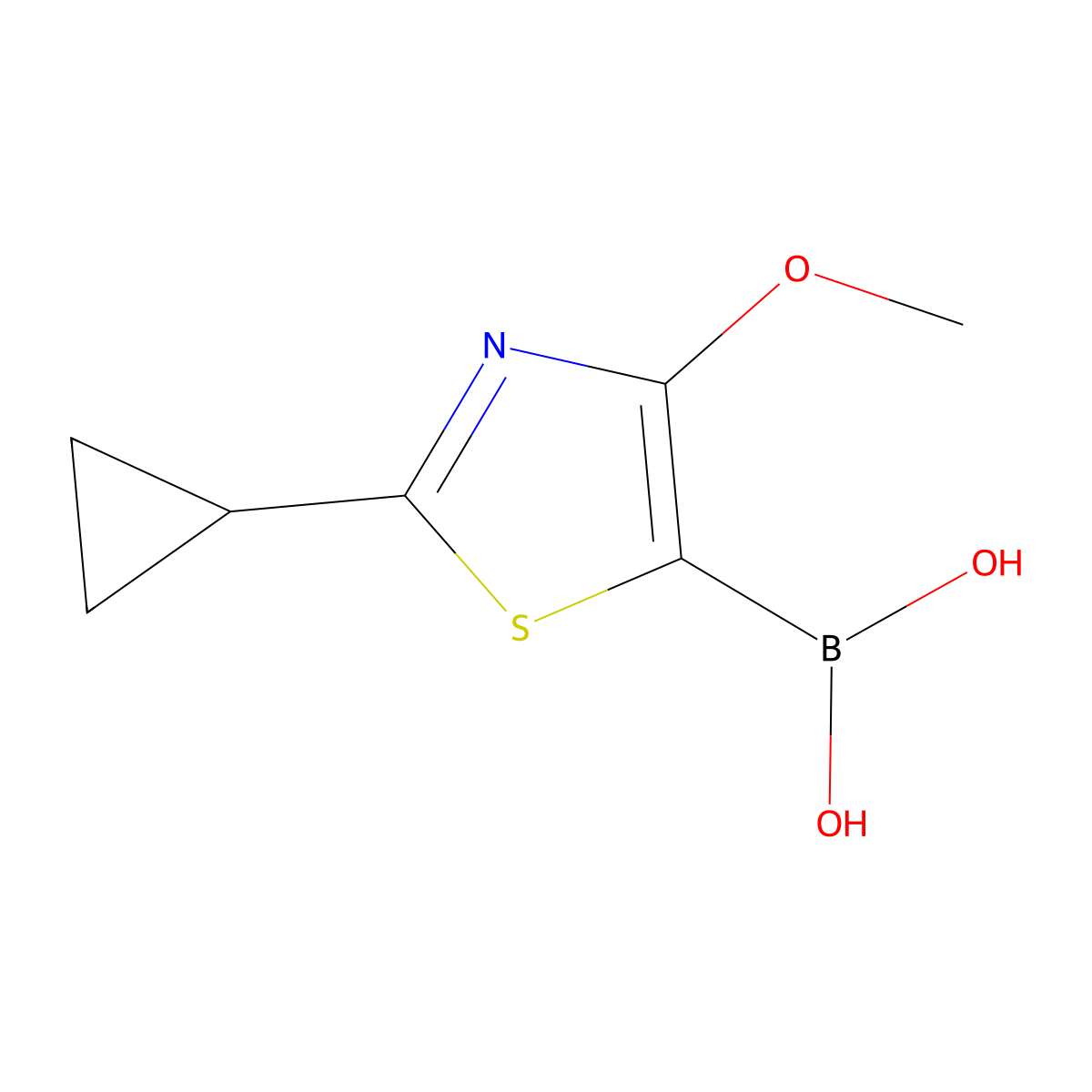 (2-Cyclopropyl-4-methoxythiazol-5-yl)boronic acid molecular structure, CAS 2819705-91-2