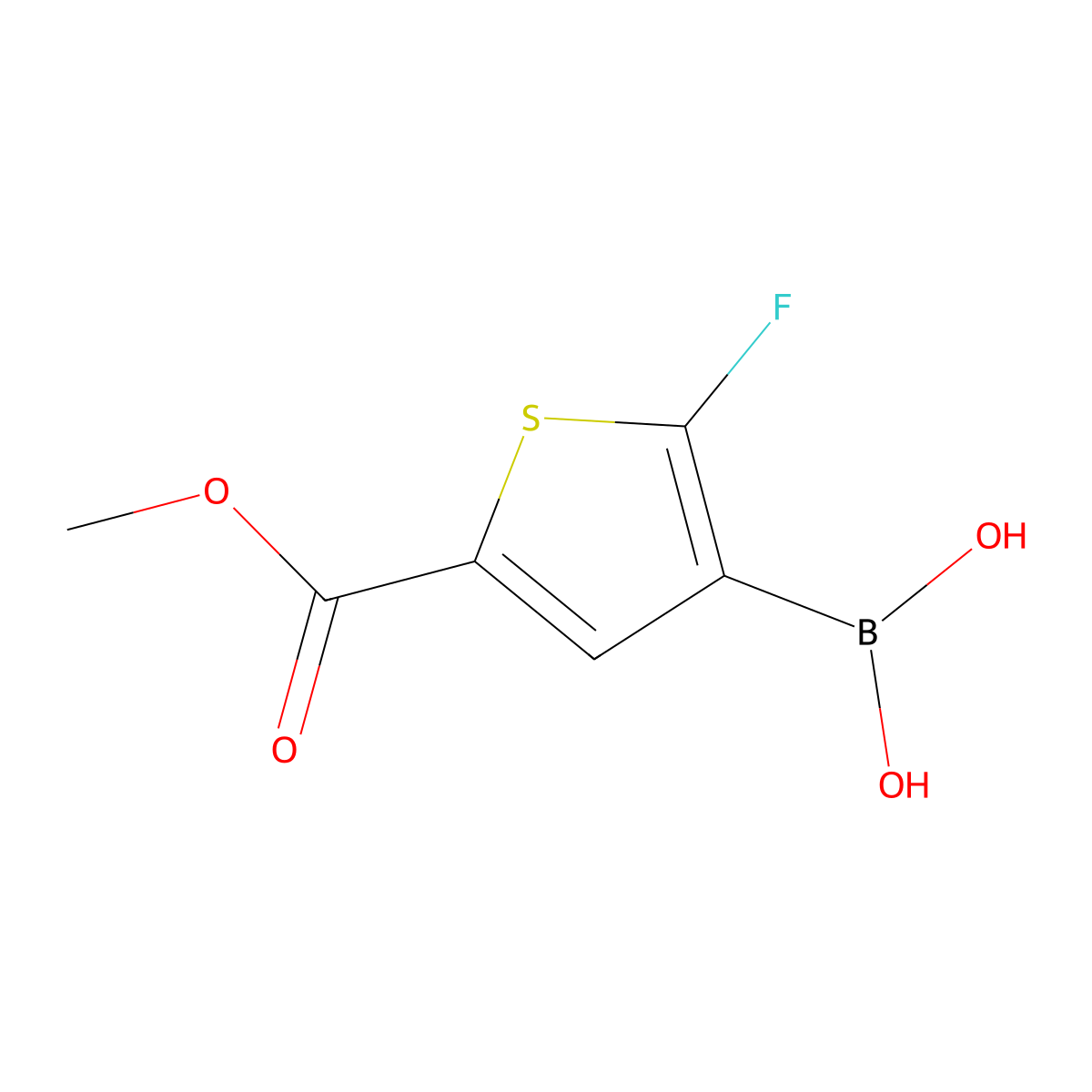 (2-Fluoro-5-(methoxycarbonyl)thiophen-3-yl)boronic acid molecular structure, CAS 2819705-94-5