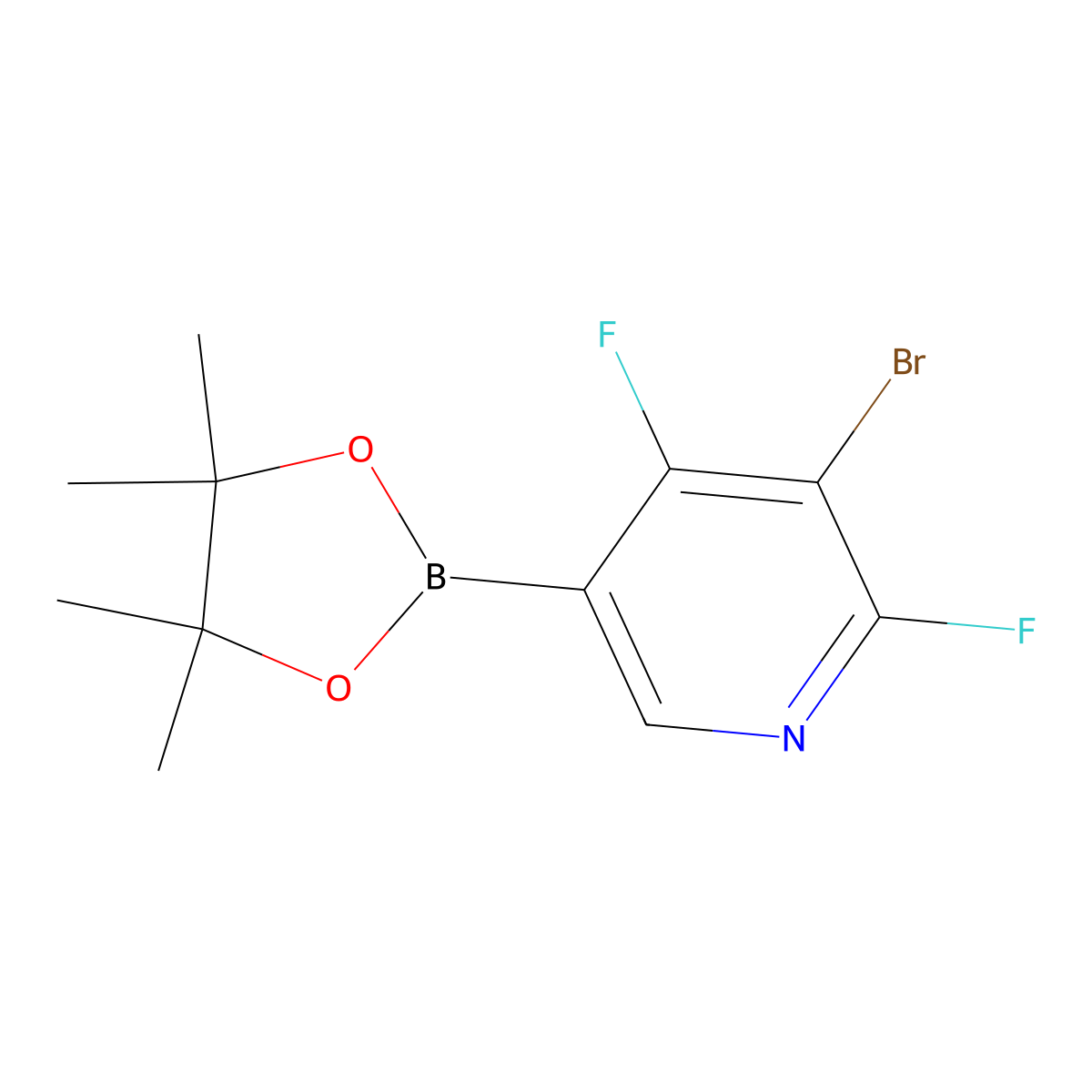 3-Bromo-2,4-difluoro-5-(4,4,5,5-tetramethyl-1,3,2-dioxaborolan-2-yl)pyridine molecular structure, CAS 2819705-96-7