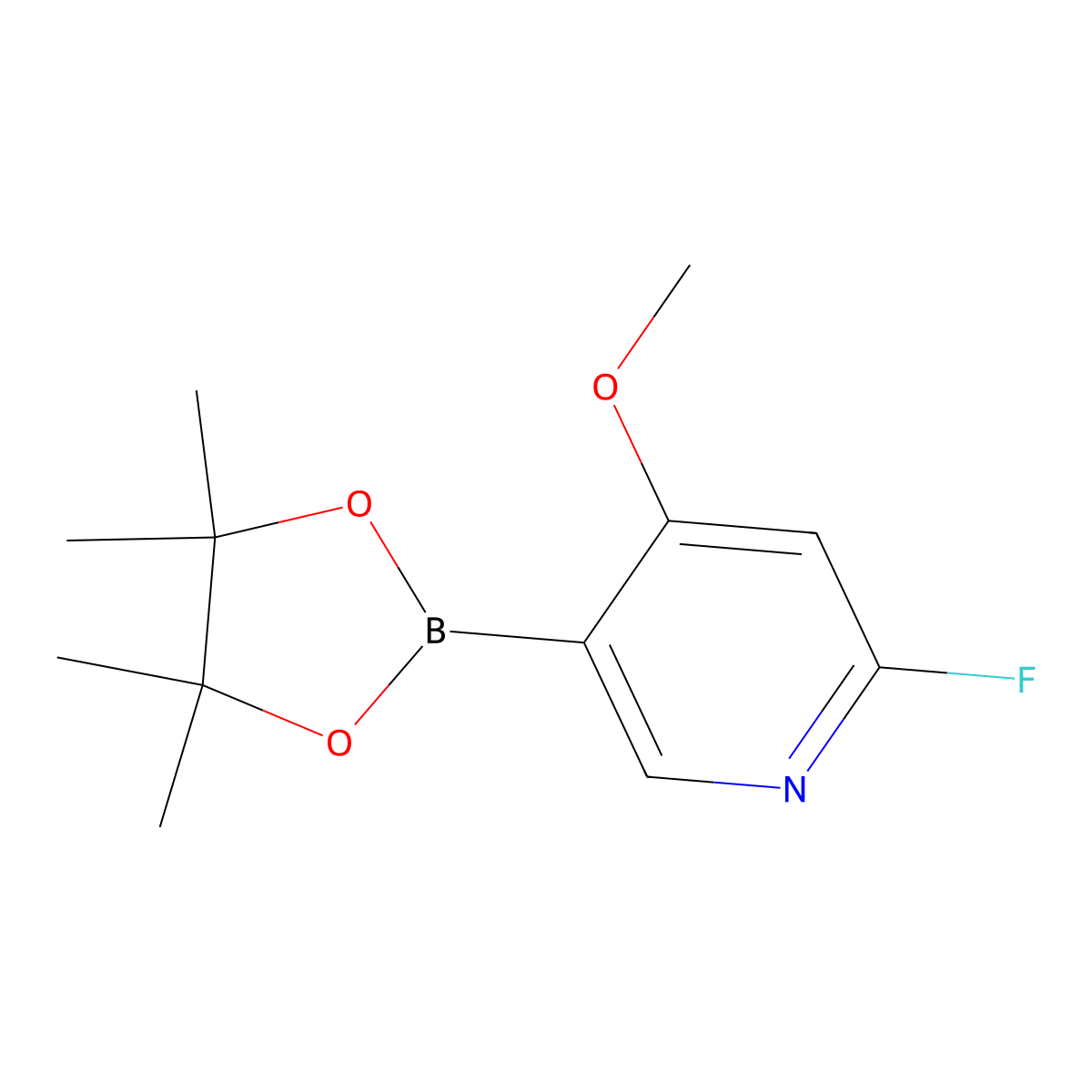 2-Fluoro-4-methoxy-5-(4,4,5,5-tetramethyl-1,3,2-dioxaborolan-2-yl)pyridine molecular structure, CAS 2819705-97-8