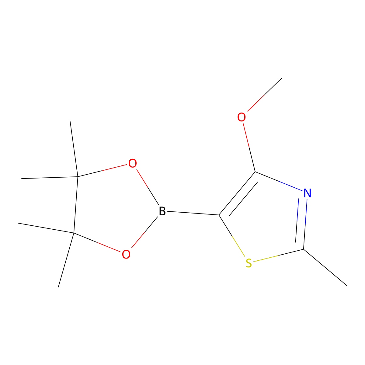 4-Methoxy-2-methyl-5-(4,4,5,5-tetramethyl-1,3,2-dioxaborolan-2-yl)thiazole molecular structure, CAS 2819706-00-6