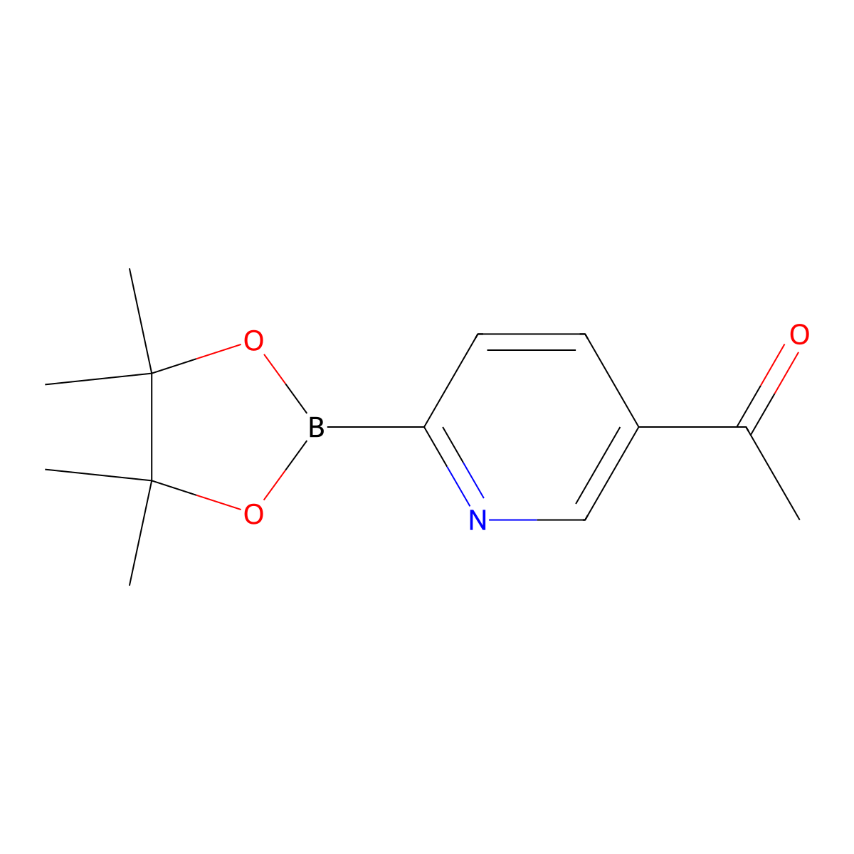 1-(6-(4,4,5,5-Tetramethyl-1,3,2-dioxaborolan-2-YL)pyridin-3-YL)ethan-1-one molecular structure, CAS 2819706-06-2
