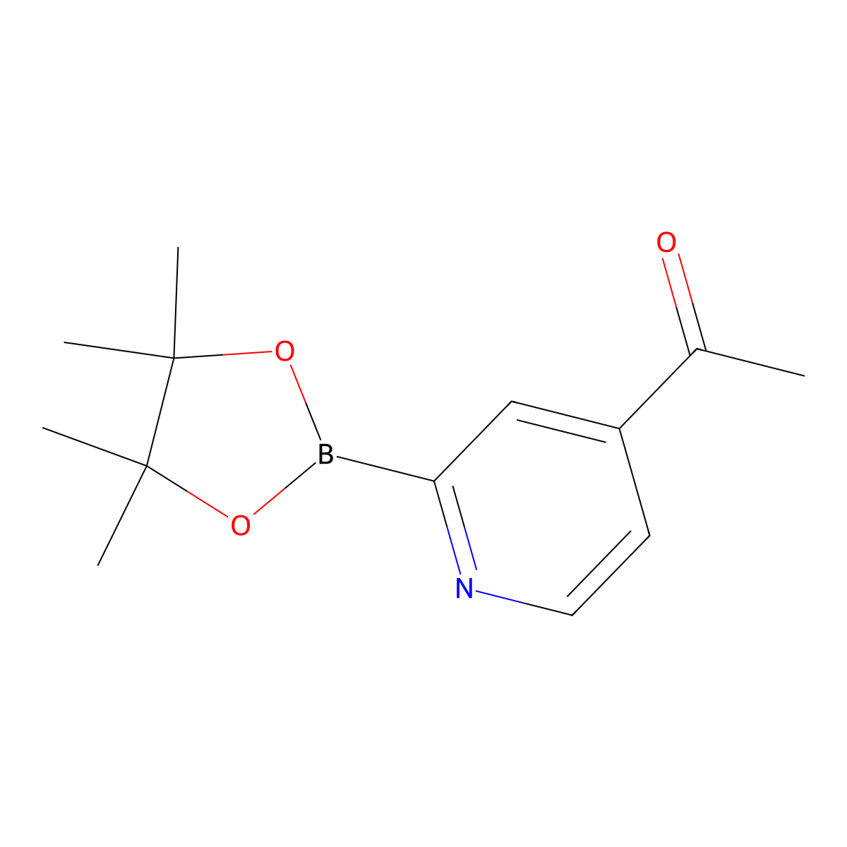 1-[2-(4,4,5,5-Tetramethyl-1,3,2-dioxaborolan-2-YL)pyridin-4-YL]ethanone molecular structure, CAS 2819706-07-3
