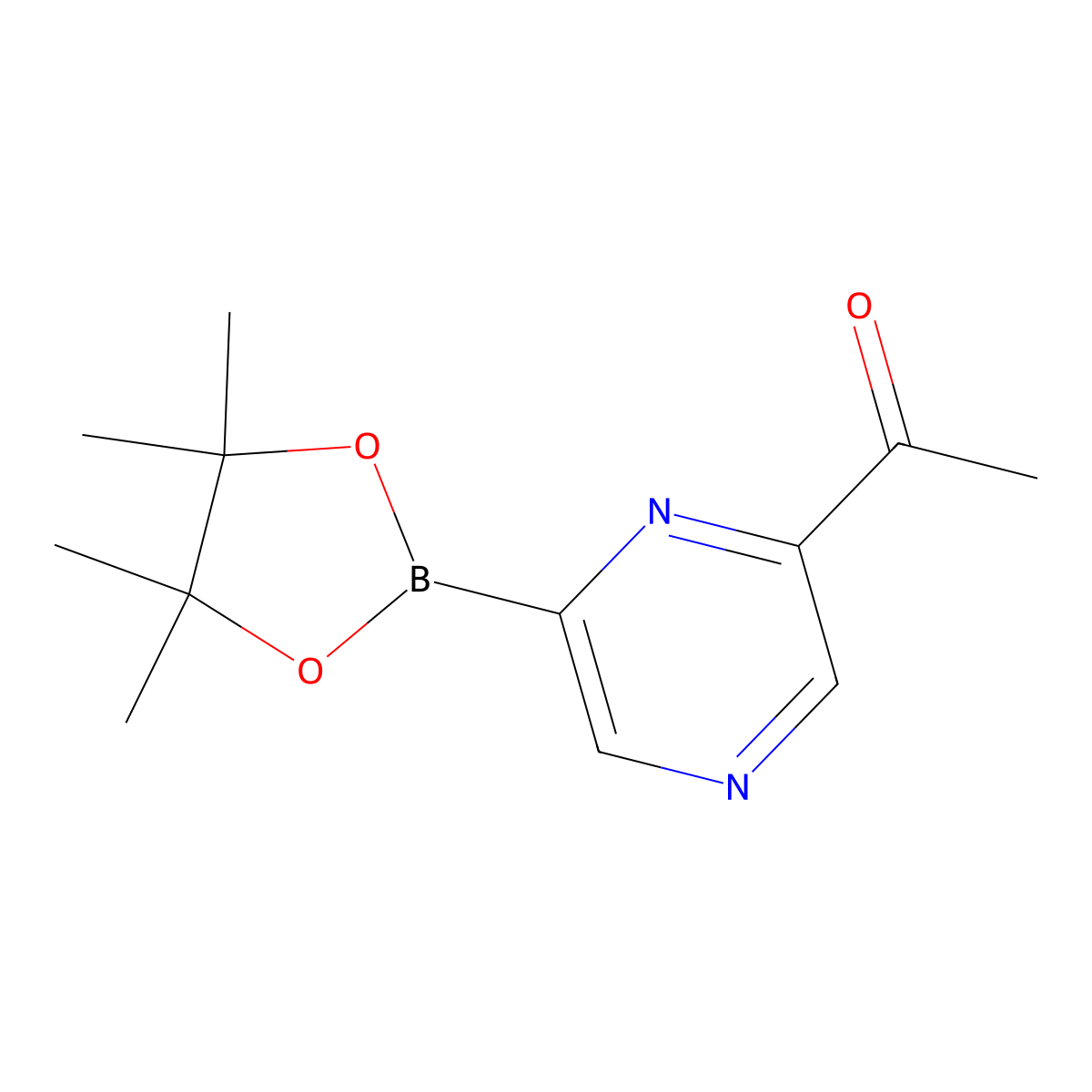 1-(6-(4,4,5,5-Tetramethyl-1,3,2-dioxaborolan-2-yl)pyrazin-2-yl)ethan-1-one molecular structure, CAS 2819706-08-4