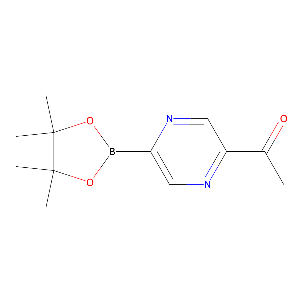 1-(5-(4,4,5,5-Tetramethyl-1,3,2-dioxaborolan-2-yl)pyrazin-2-yl)ethan-1-one molecular structure, CAS 2819706-09-5