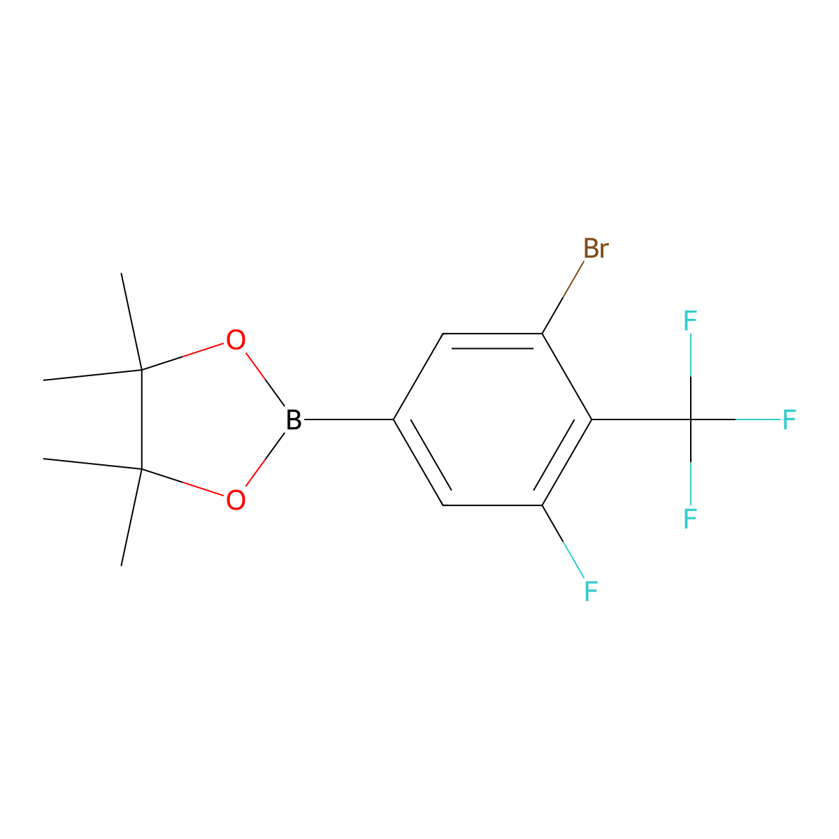 2-(3-Bromo-5-fluoro-4-(trifluoromethyl)phenyl)-4,4,5,5-tetramethyl-1,3,2-dioxaborolane molecular structure, CAS 2819706-12-0
