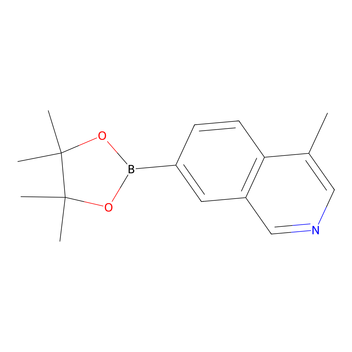 4-Methyl-7-(4,4,5,5-tetramethyl-1,3,2-dioxaborolan-2-yl)isoquinoline molecular structure, CAS 2819706-13-1