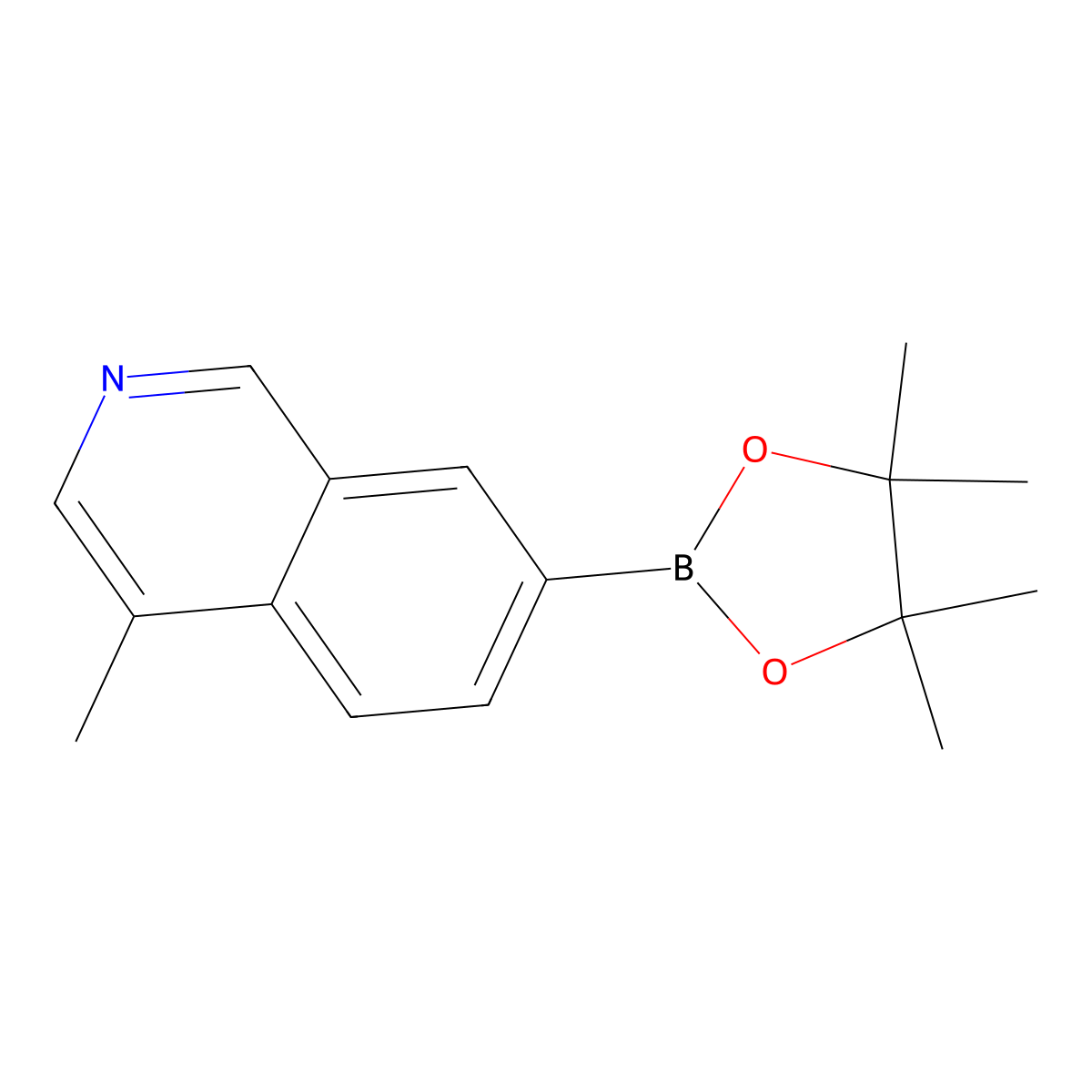 4-Methyl-7-(4,4,5,5-tetramethyl-1,3,2-dioxaborolan-2-yl)isoquinoline molecular structure, CAS 2819706-13-1