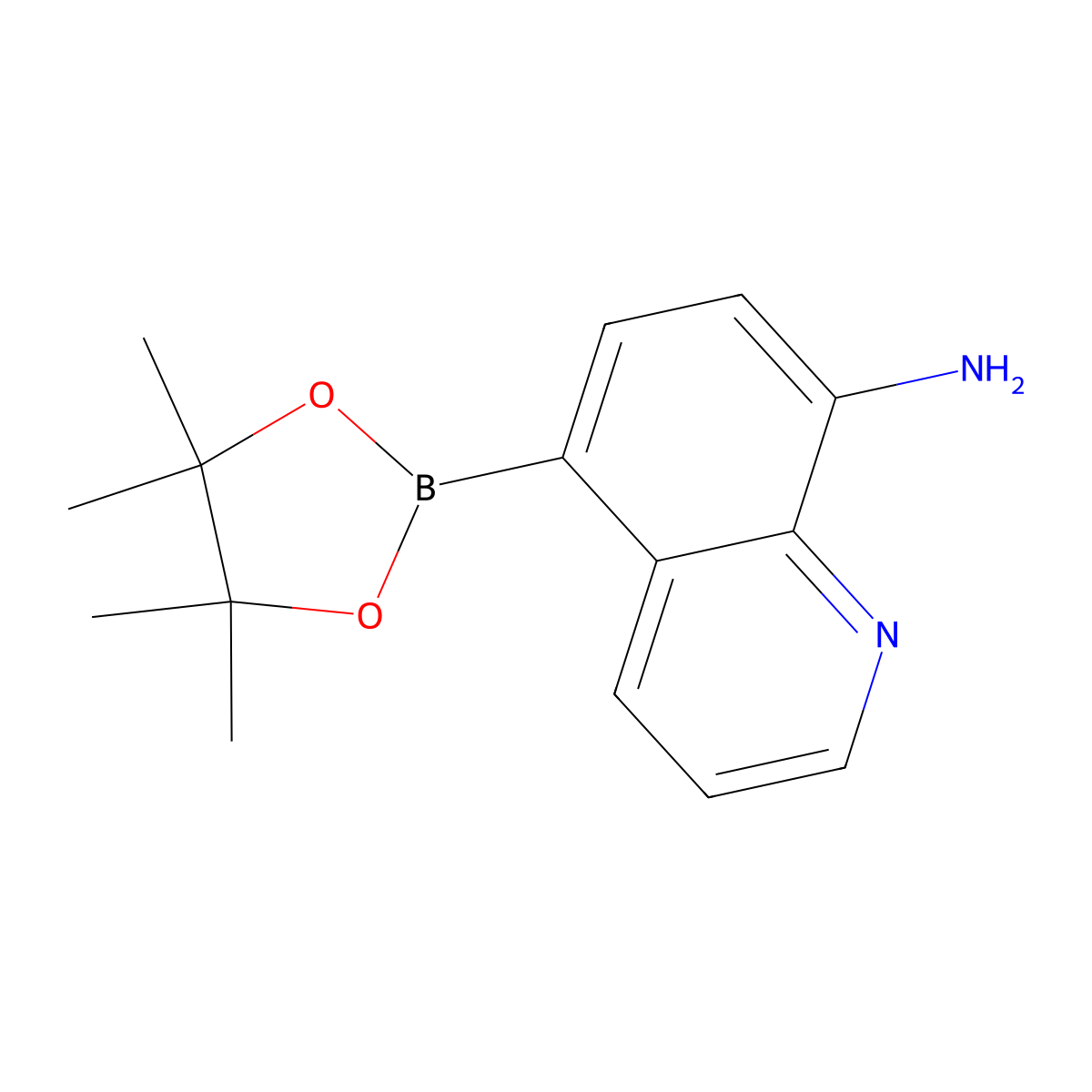 5-(4,4,5,5-Tetramethyl-1,3,2-dioxaborolan-2-yl)quinolin-8-amine molecular structure, CAS 2819706-23-3