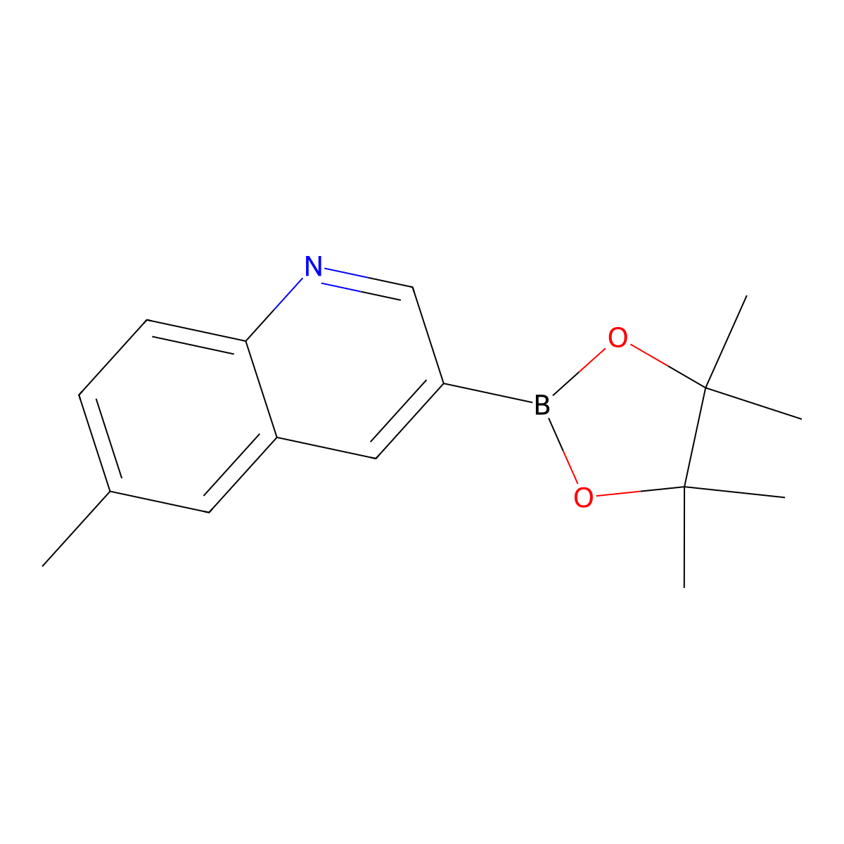 6-Methyl-3-(4,4,5,5-tetramethyl-1,3,2-dioxaborolan-2-YL)quinoline molecular structure, CAS 2819706-44-8