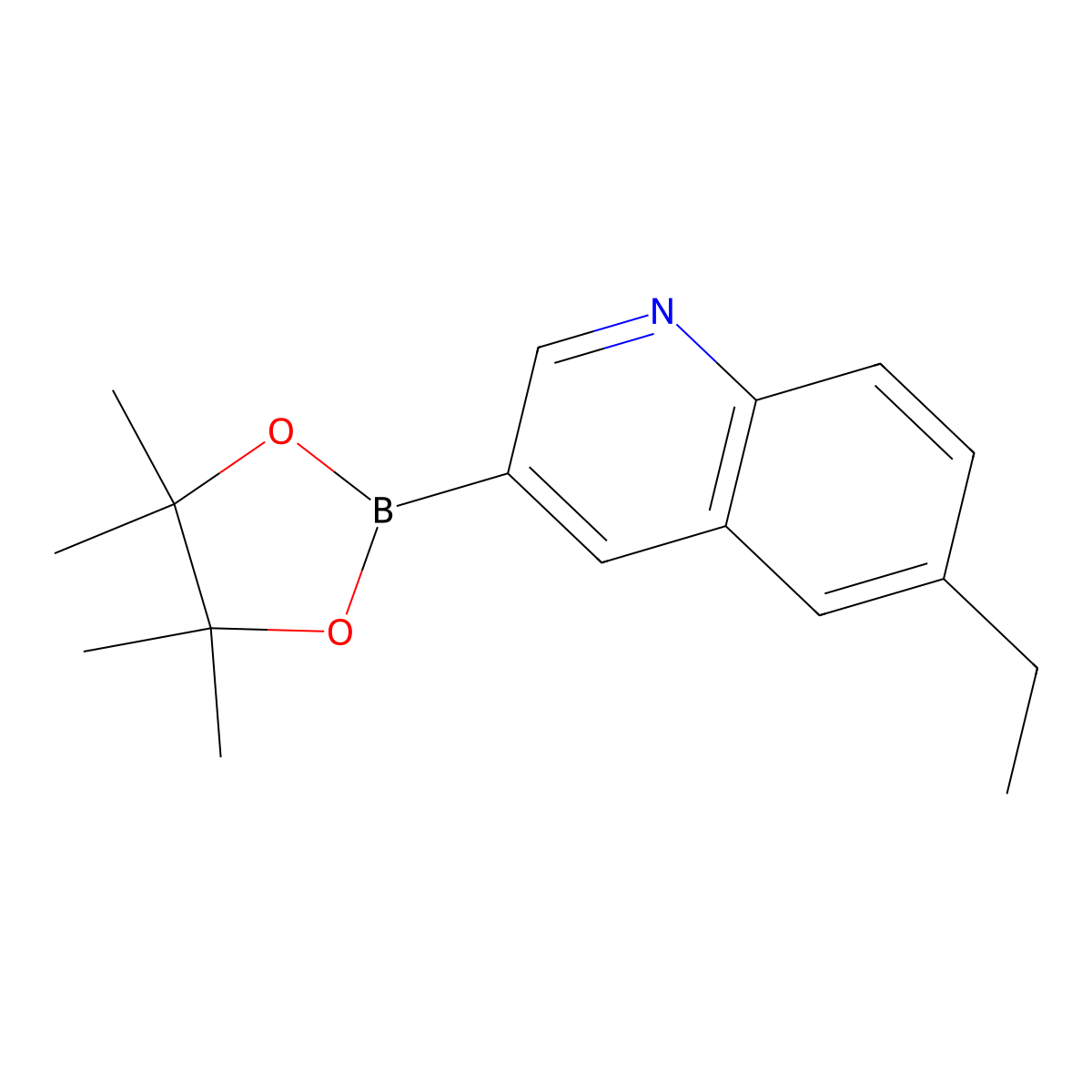 6-Ethyl-3-(4,4,5,5-tetramethyl-1,3,2-dioxaborolan-2-yl)quinoline molecular structure, CAS 2819706-45-9