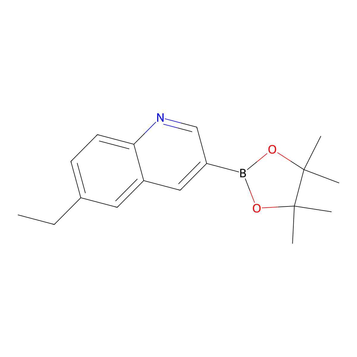 6-Ethyl-3-(4,4,5,5-tetramethyl-1,3,2-dioxaborolan-2-yl)quinoline molecular structure, CAS 2819706-45-9