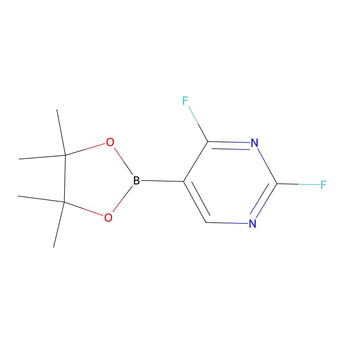 2,4-Difluoro-5-(4,4,5,5-tetramethyl-1,3,2-dioxaborolan-2-yl)pyrimidine molecular structure, CAS 2819706-48-2