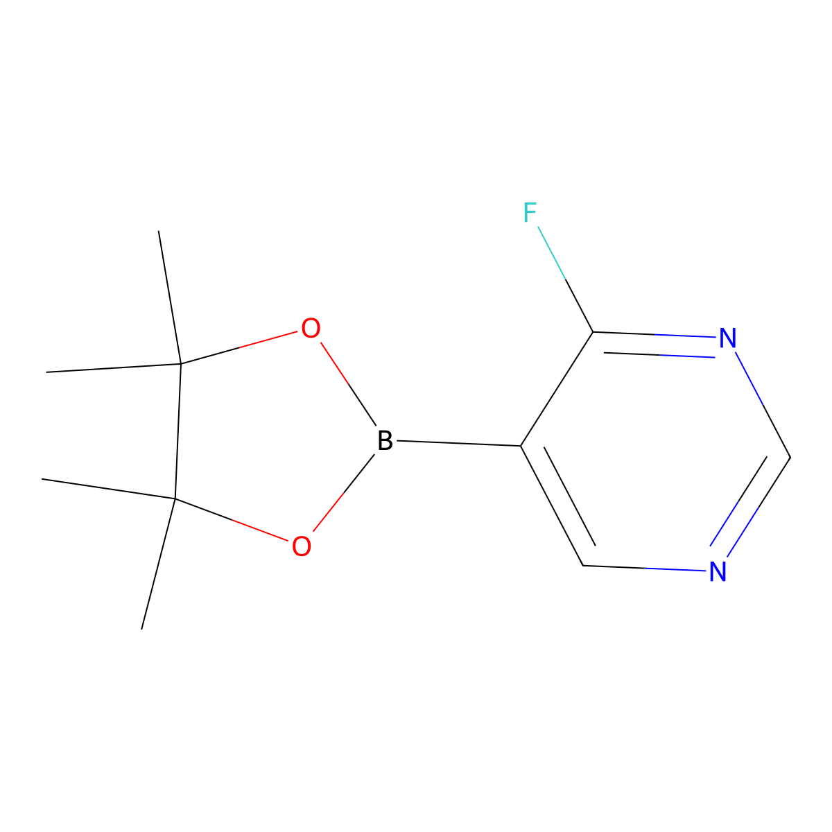 4-Fluoro-5-(4,4,5,5-tetramethyl-1,3,2-dioxaborolan-2-yl)pyrimidine molecular structure, CAS 2819706-49-3