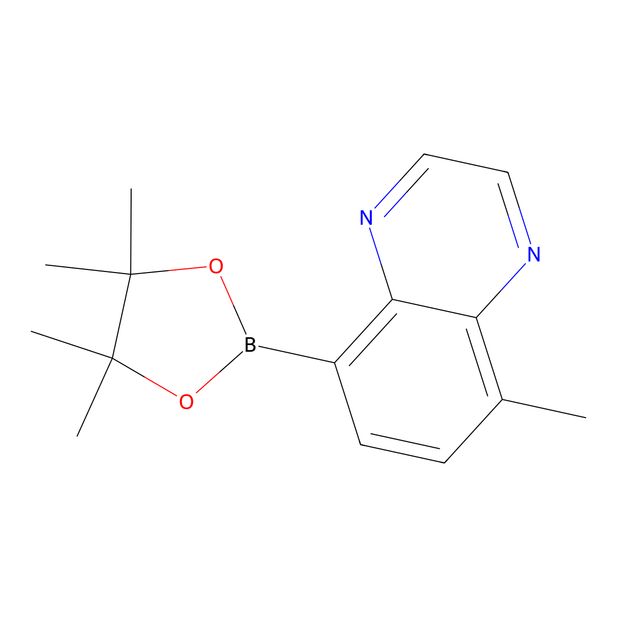 5-Methyl-8-(4,4,5,5-tetramethyl-1,3,2-dioxaborolan-2-yl)quinoxaline molecular structure, CAS 2819706-53-9