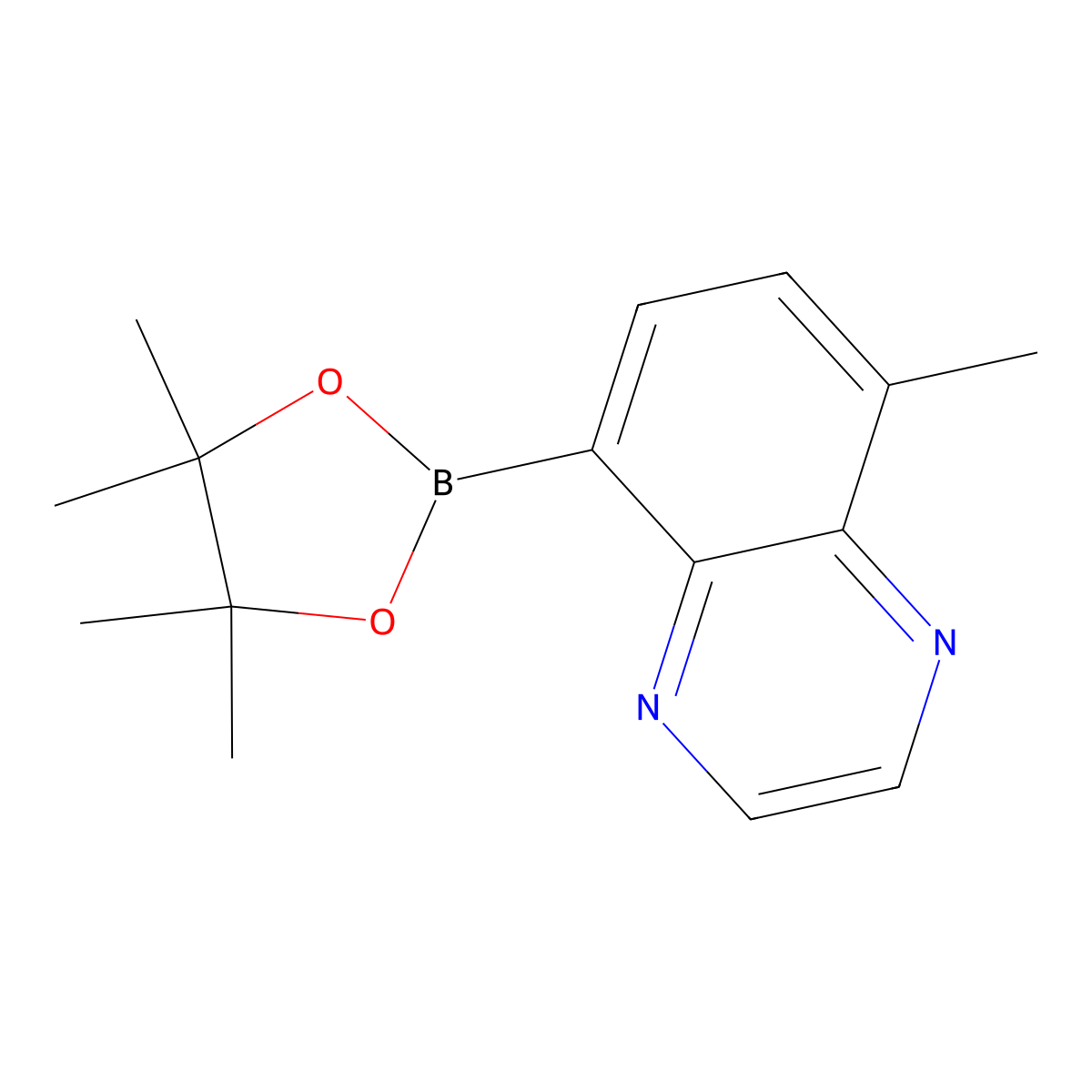 5-Methyl-8-(4,4,5,5-tetramethyl-1,3,2-dioxaborolan-2-yl)quinoxaline molecular structure, CAS 2819706-53-9