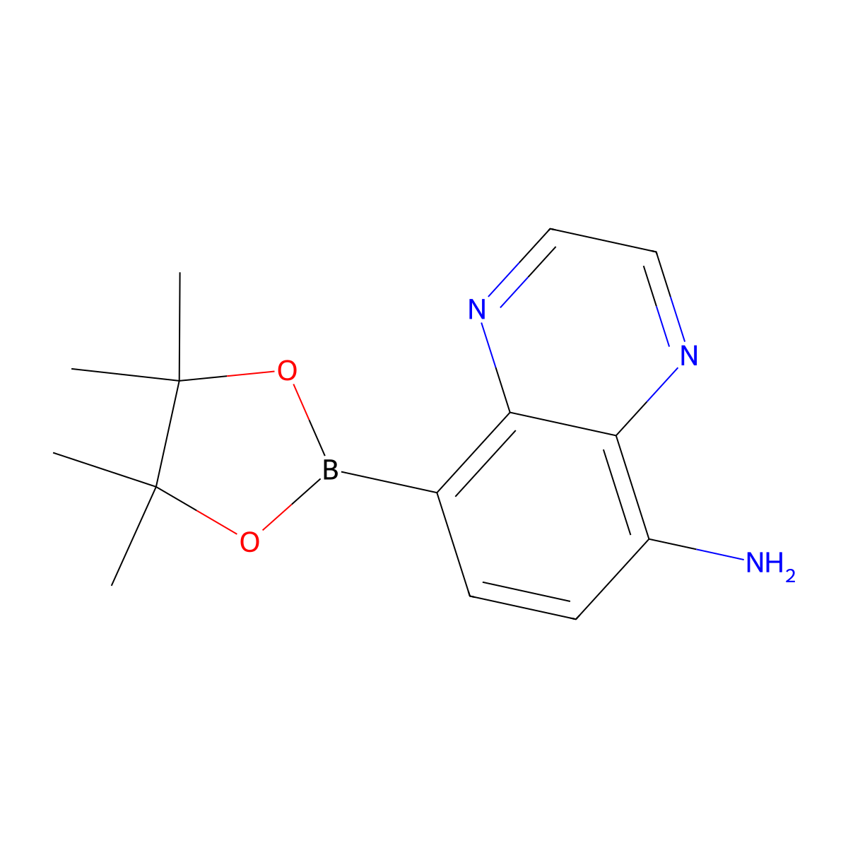8-(4,4,5,5-Tetramethyl-1,3,2-dioxaborolan-2-yl)quinoxalin-5-amine molecular structure, CAS 2819706-58-4