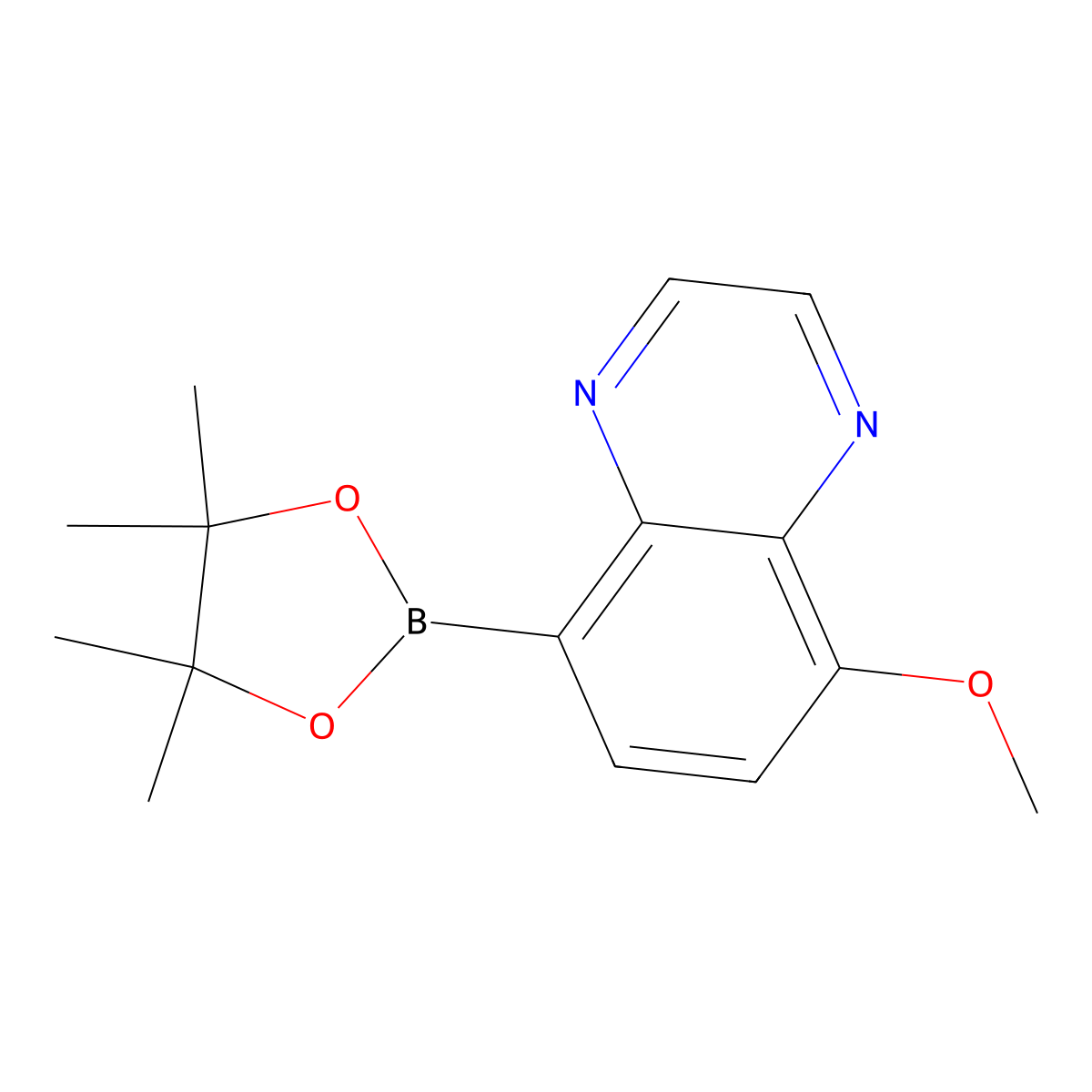 5-Methoxy-8-(4,4,5,5-tetramethyl-1,3,2-dioxaborolan-2-yl)quinoxaline molecular structure, CAS 2819706-61-9