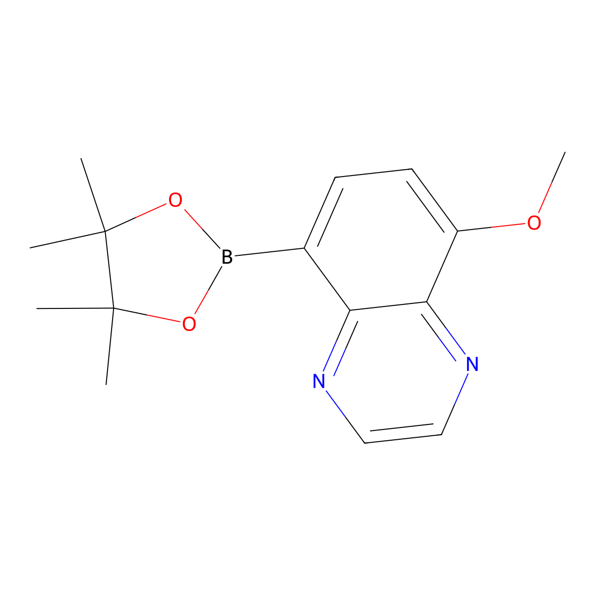 5-Methoxy-8-(4,4,5,5-tetramethyl-1,3,2-dioxaborolan-2-yl)quinoxaline molecular structure, CAS 2819706-61-9