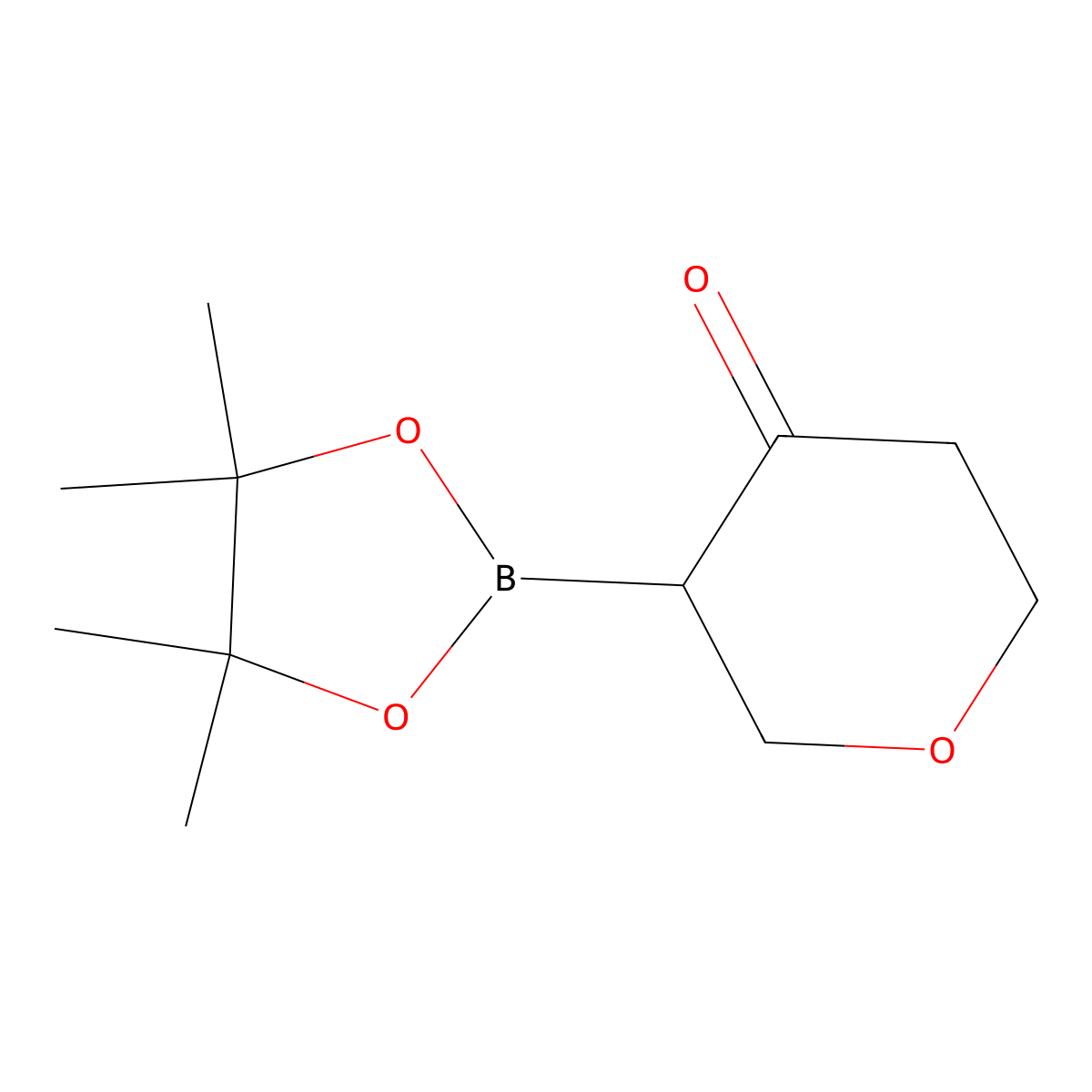 3-(4,4,5,5-tetramethyl-1,3,2-dioxaborolan-2-yl)tetrahydro-4H-pyran-4-one molecular structure, CAS 2819707-02-1