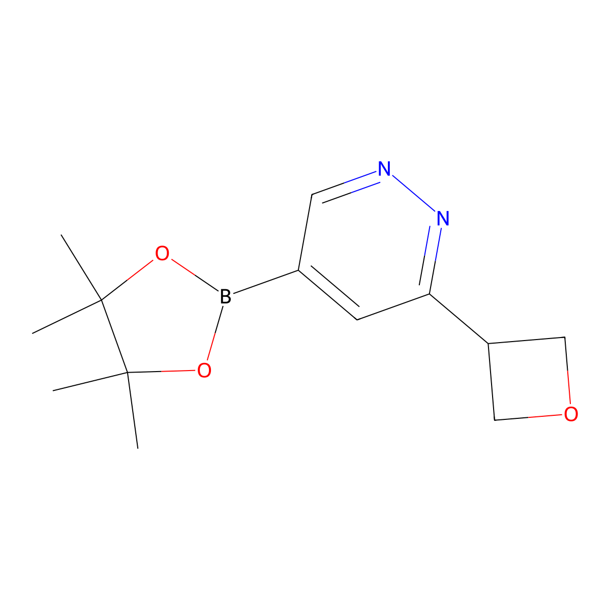 3-(Oxetan-3-yl)-5-(4,4,5,5-tetramethyl-1,3,2-dioxaborolan-2-yl)pyridazine molecular structure, CAS 2819707-26-9