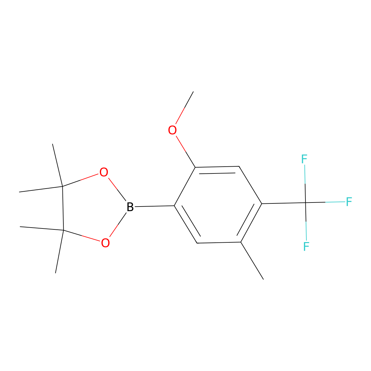 2-(2-Methoxy-5-methyl-4-(trifluoromethyl)phenyl)-4,4,5,5-tetramethyl-1,3,2-dioxaborolane molecular structure, CAS 2819707-51-0