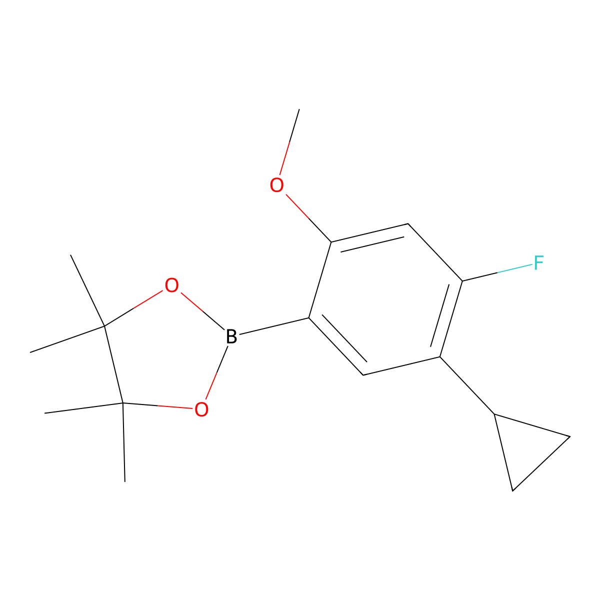2-(5-Cyclopropyl-4-fluoro-2-methoxyphenyl)-4,4,5,5-tetramethyl-1,3,2-dioxaborolane molecular structure, CAS 2819707-56-5