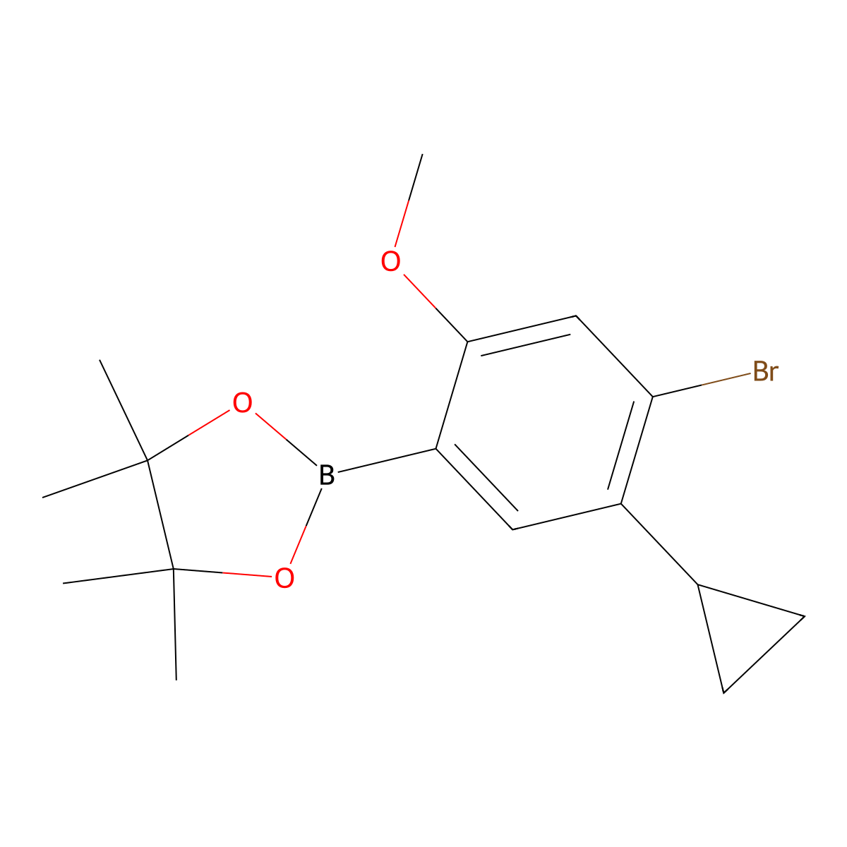 2-(4-Bromo-5-cyclopropyl-2-methoxyphenyl)-4,4,5,5-tetramethyl-1,3,2-dioxaborolane molecular structure, CAS 2819707-58-7