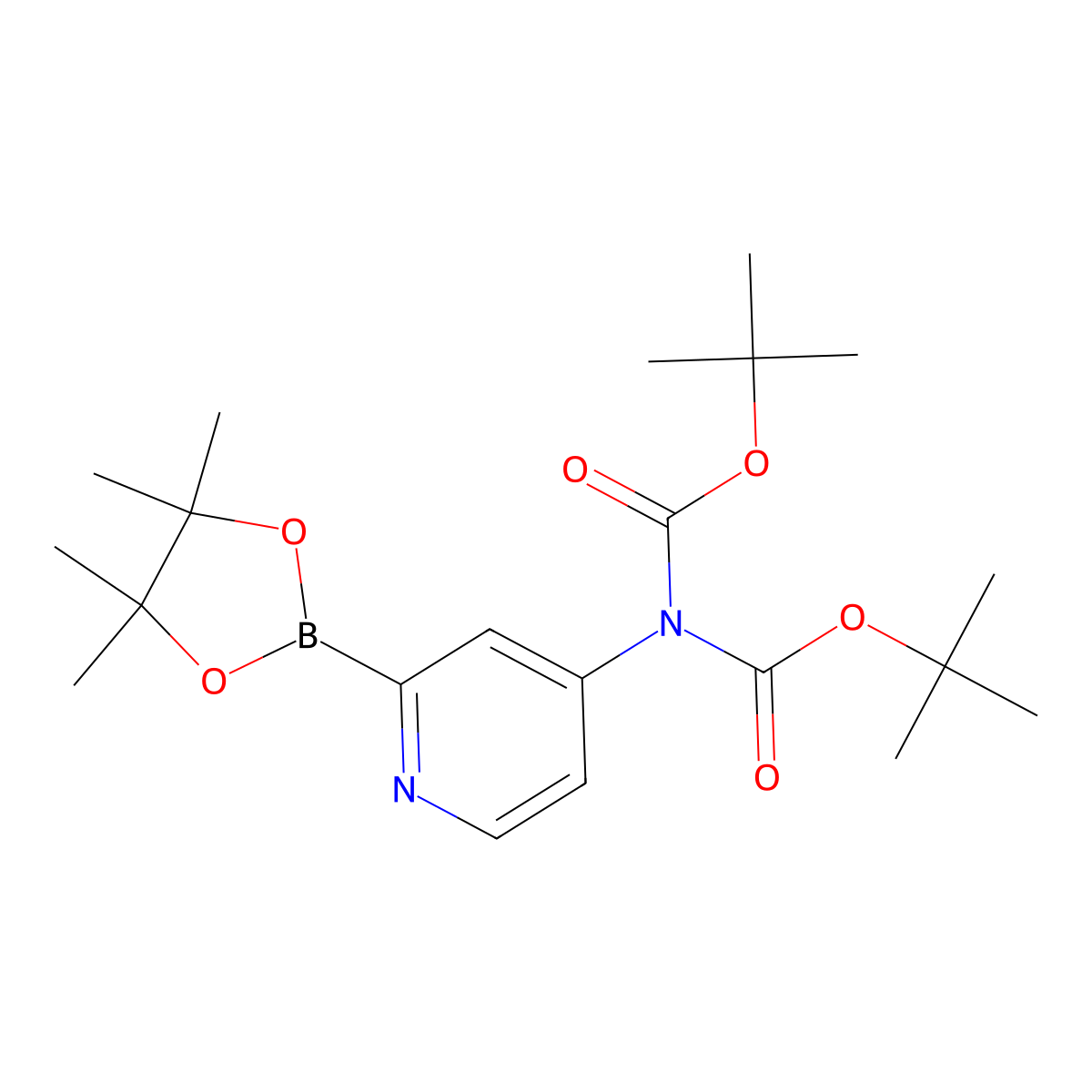 4-(Di-Boc-amino)pyridine-2-boronic Acid Pinacol Ester molecular structure, CAS 2819707-69-0