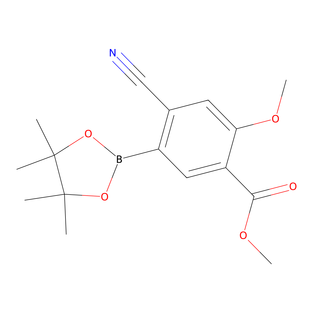 Methyl 4-cyano-2-methoxy-5-(4,4,5,5-tetramethyl-1,3,2-dioxaborolan-2-yl)benzoate molecular structure, CAS 2819707-81-6
