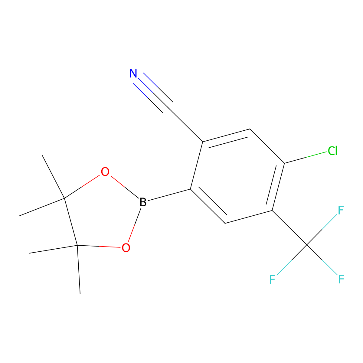 5-Chloro-2-(4,4,5,5-tetramethyl-1,3,2-dioxaborolan-2-yl)-4-(trifluoromethyl)benzonitrile molecular structure, CAS 2819707-98-5