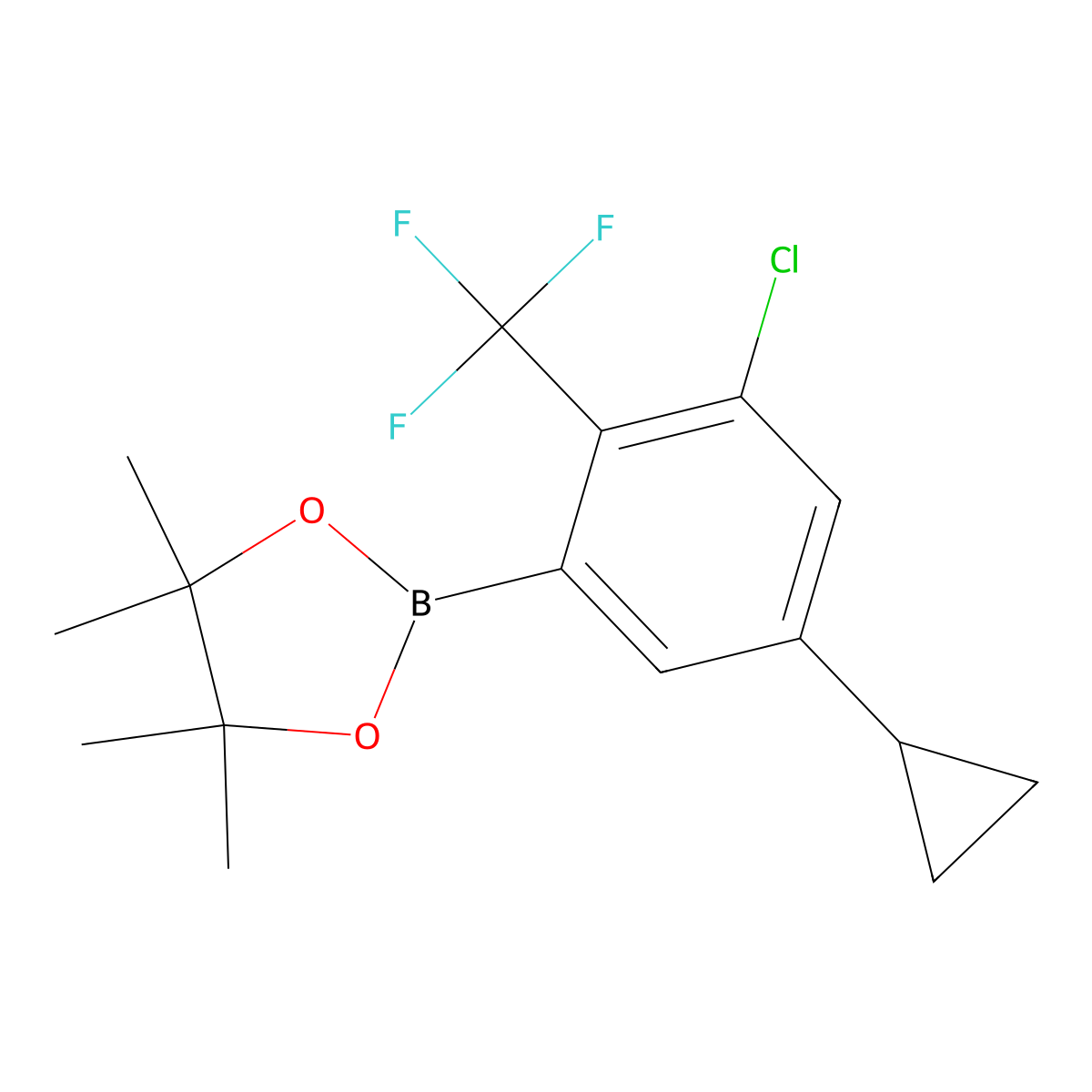 2-(3-Chloro-5-cyclopropyl-2-(trifluoromethyl)phenyl)-4,4,5,5-tetramethyl-1,3,2-dioxaborolane molecular structure, CAS 2819708-47-7