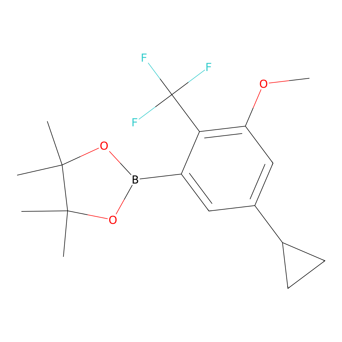2-(5-Cyclopropyl-3-methoxy-2-(trifluoromethyl)phenyl)-4,4,5,5-tetramethyl-1,3,2-dioxaborolane molecular structure, CAS 2819708-49-9