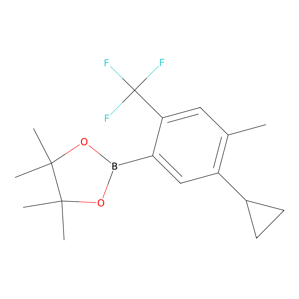 2-(5-Cyclopropyl-4-methyl-2-(trifluoromethyl)phenyl)-4,4,5,5-tetramethyl-1,3,2-dioxaborolane molecular structure, CAS 2819708-52-4