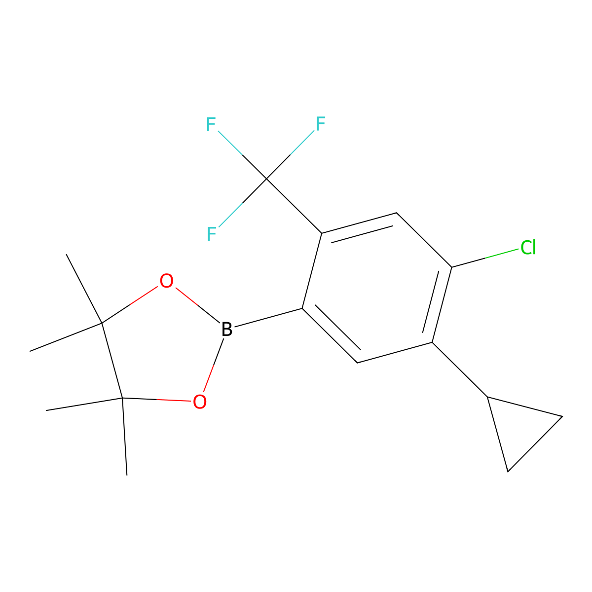 2-(4-Chloro-5-cyclopropyl-2-(trifluoromethyl)phenyl)-4,4,5,5-tetramethyl-1,3,2-dioxaborolane molecular structure, CAS 2819708-54-6