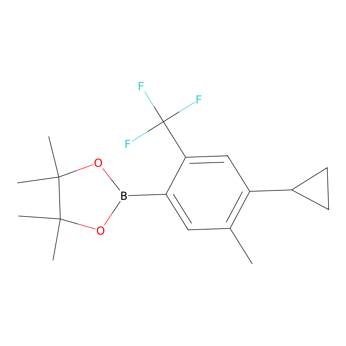 2-(4-Cyclopropyl-5-methyl-2-(trifluoromethyl)phenyl)-4,4,5,5-tetramethyl-1,3,2-dioxaborolane molecular structure, CAS 2819708-60-4