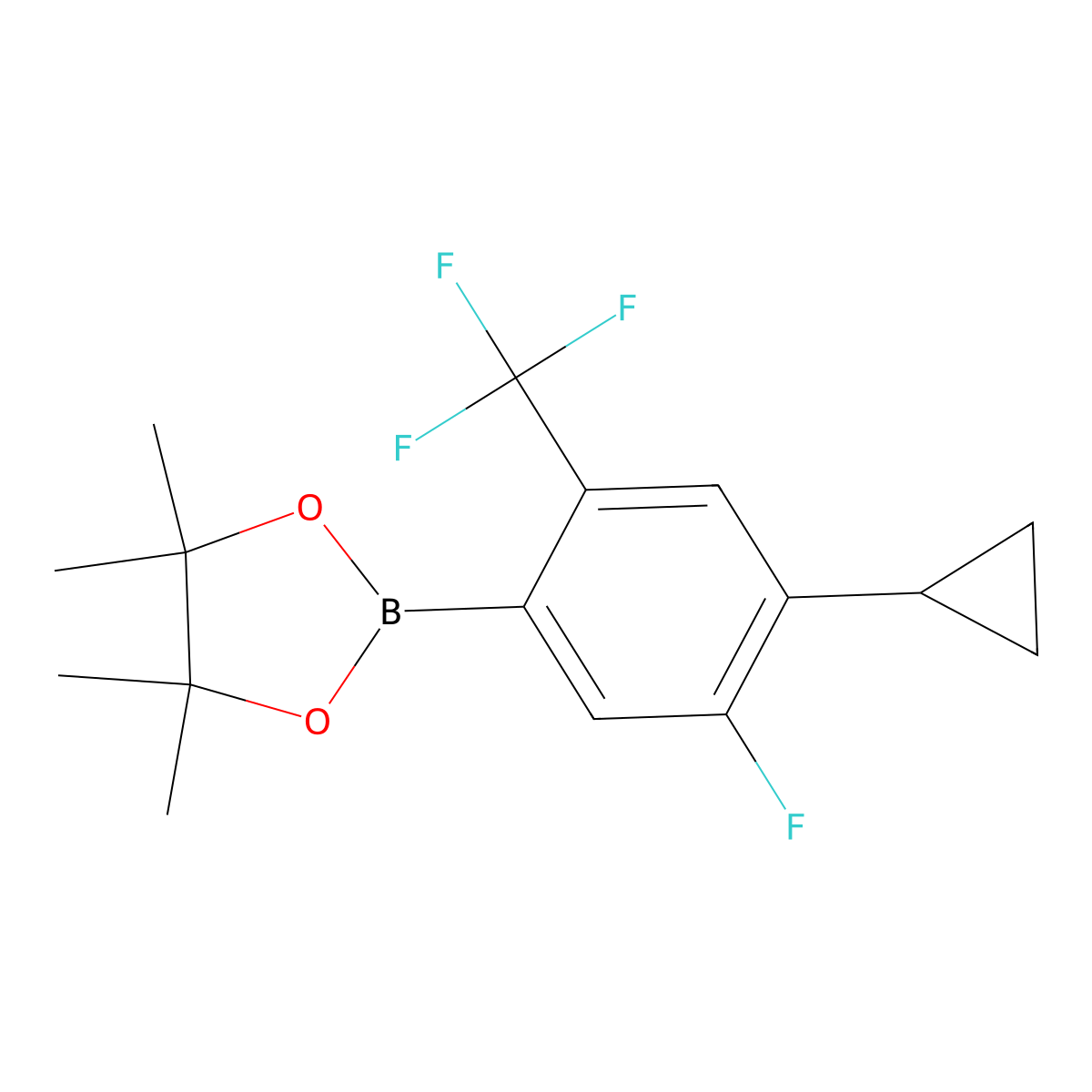 2-(4-Cyclopropyl-5-fluoro-2-(trifluoromethyl)phenyl)-4,4,5,5-tetramethyl-1,3,2-dioxaborolane molecular structure, CAS 2819708-61-5