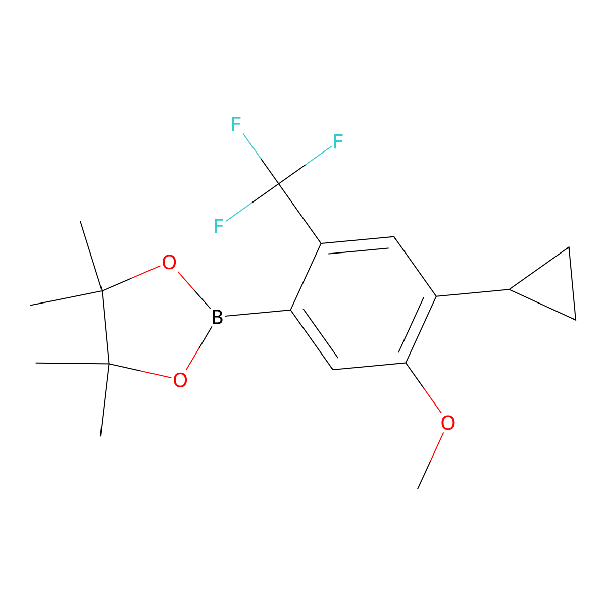 2-(4-Cyclopropyl-5-methoxy-2-(trifluoromethyl)phenyl)-4,4,5,5-tetramethyl-1,3,2-dioxaborolane molecular structure, CAS 2819708-62-6