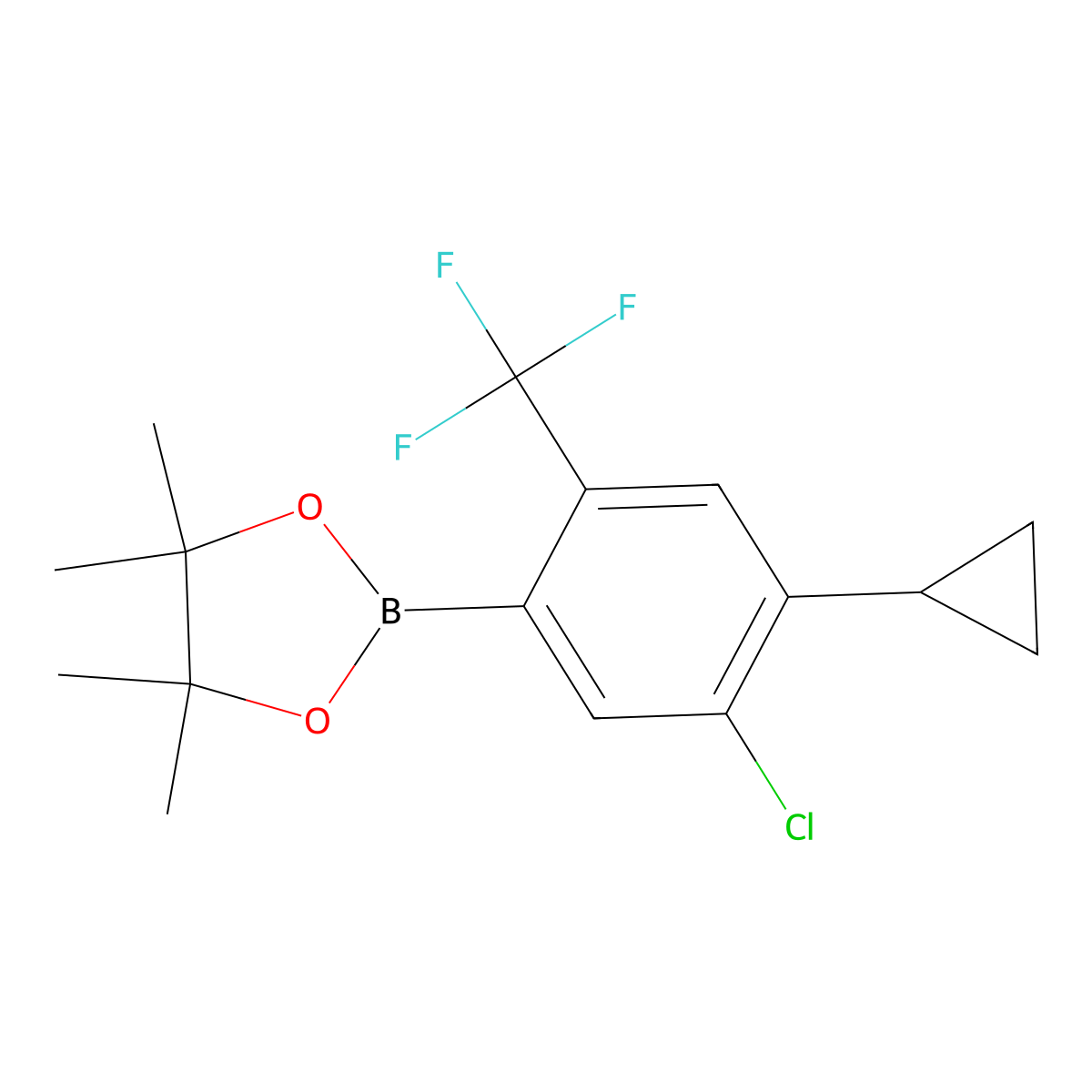 2-(5-Chloro-4-cyclopropyl-2-(trifluoromethyl)phenyl)-4,4,5,5-tetramethyl-1,3,2-dioxaborolane molecular structure, CAS 2819708-64-8