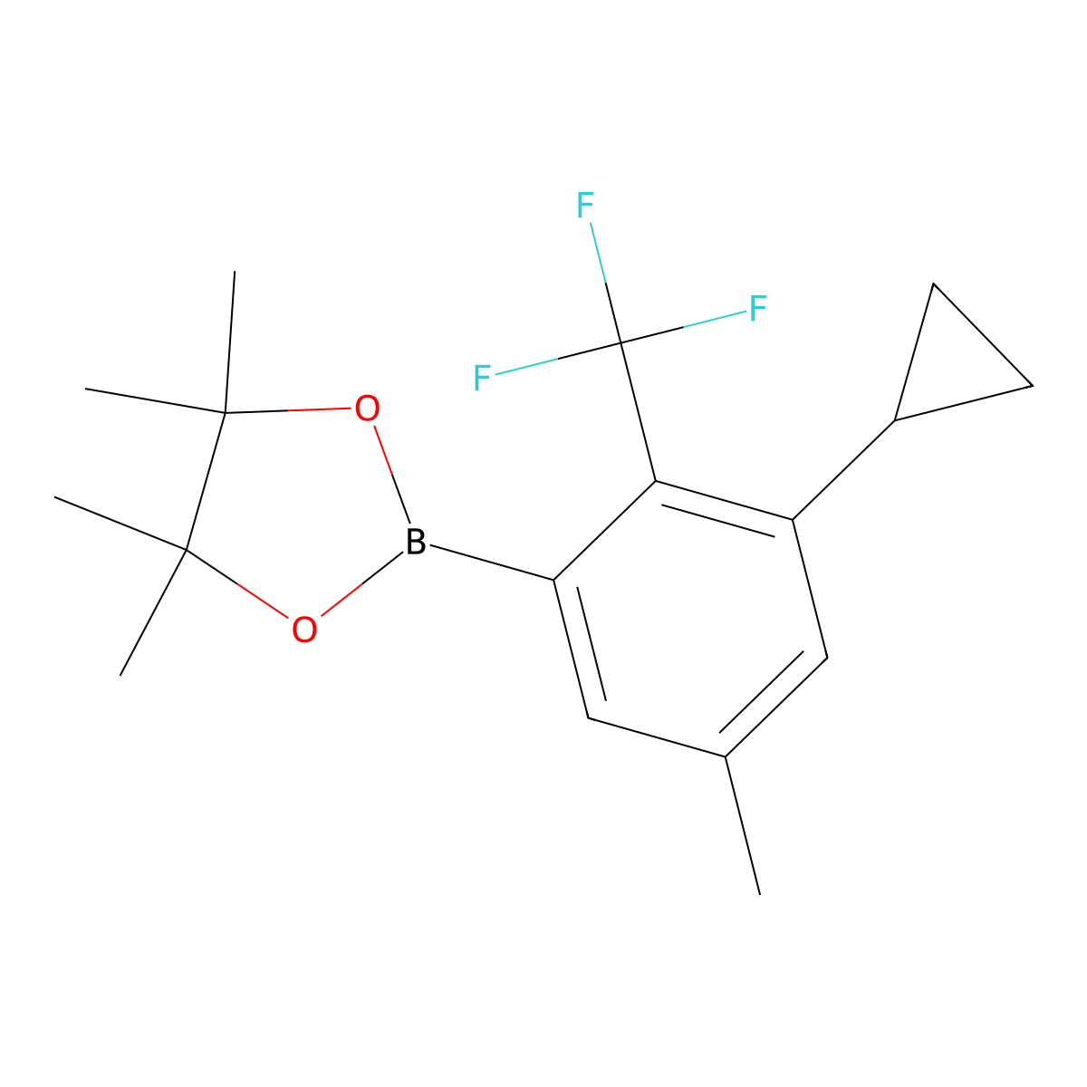 2-(3-Cyclopropyl-5-methyl-2-(trifluoromethyl)phenyl)-4,4,5,5-tetramethyl-1,3,2-dioxaborolane molecular structure, CAS 2819708-67-1