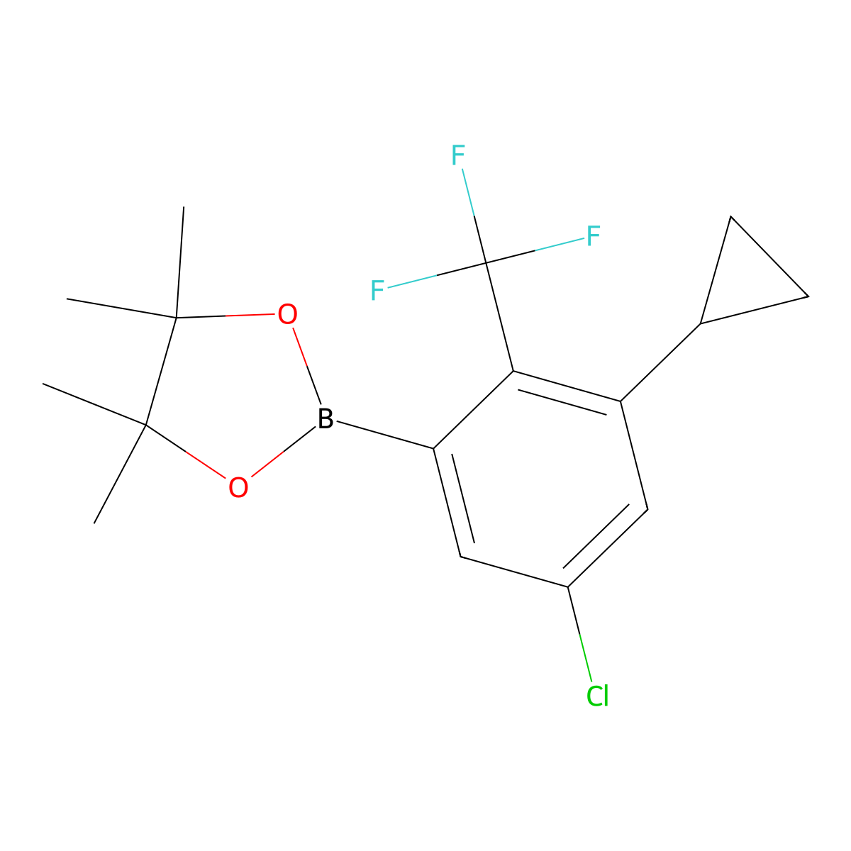 2-(5-Chloro-3-cyclopropyl-2-(trifluoromethyl)phenyl)-4,4,5,5-tetramethyl-1,3,2-dioxaborolane molecular structure, CAS 2819708-71-7