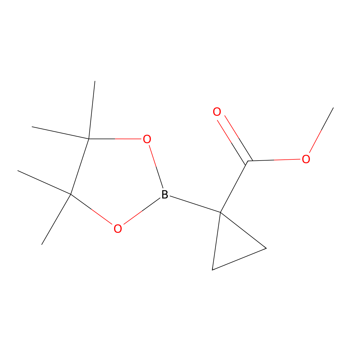 Methyl 1-(4,4,5,5-tetramethyl-1,3,2-dioxaborolan-2-yl)cyclopropane-1-carboxylate molecular structure, CAS 2819708-73-9