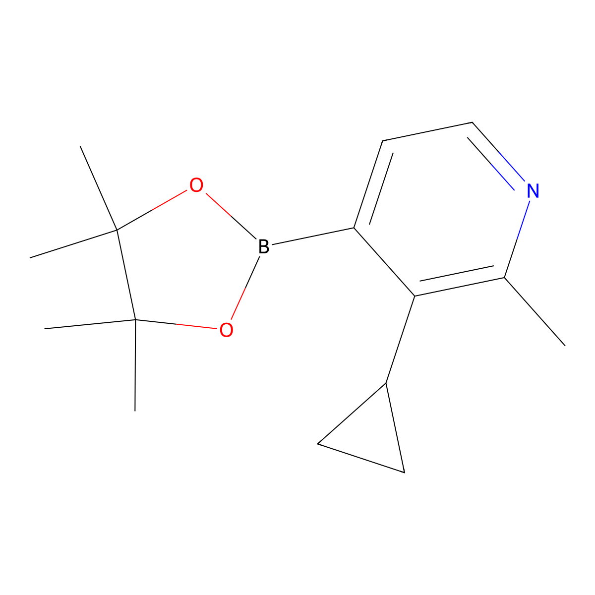 3-Cyclopropyl-2-methyl-4-(4,4,5,5-tetramethyl-1,3,2-dioxaborolan-2-yl)pyridine molecular structure, CAS 2819708-74-0