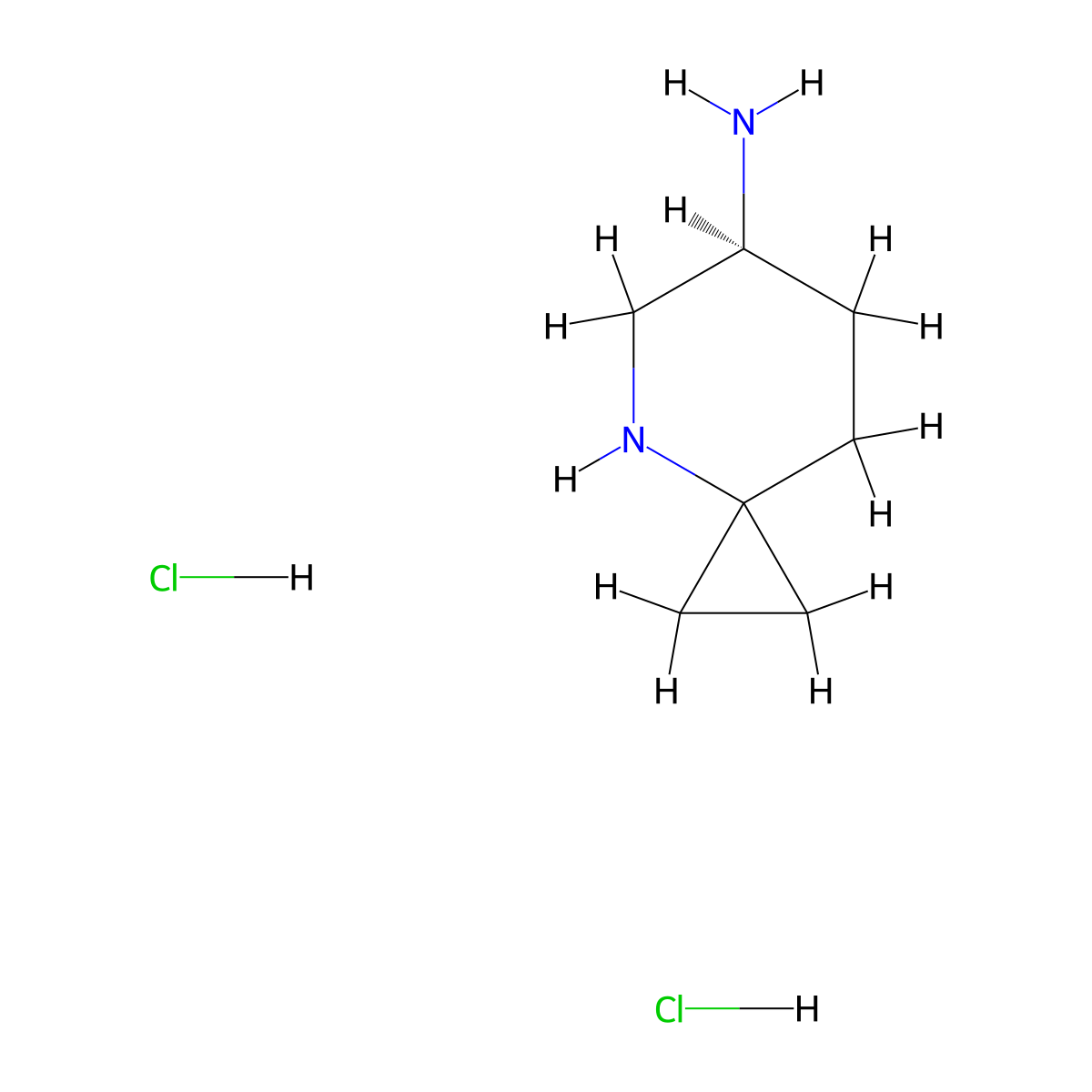 (6S)-4-azaspiro[2.5]octan-6-amine;dihydrochloride molecular structure, CAS 2819712-27-9