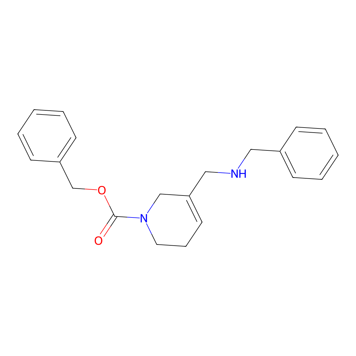 benzyl 5-((benzylamino)methyl)-3,6-dihydropyridine-1(2H)-carboxylate molecular structure, CAS 2819732-98-2